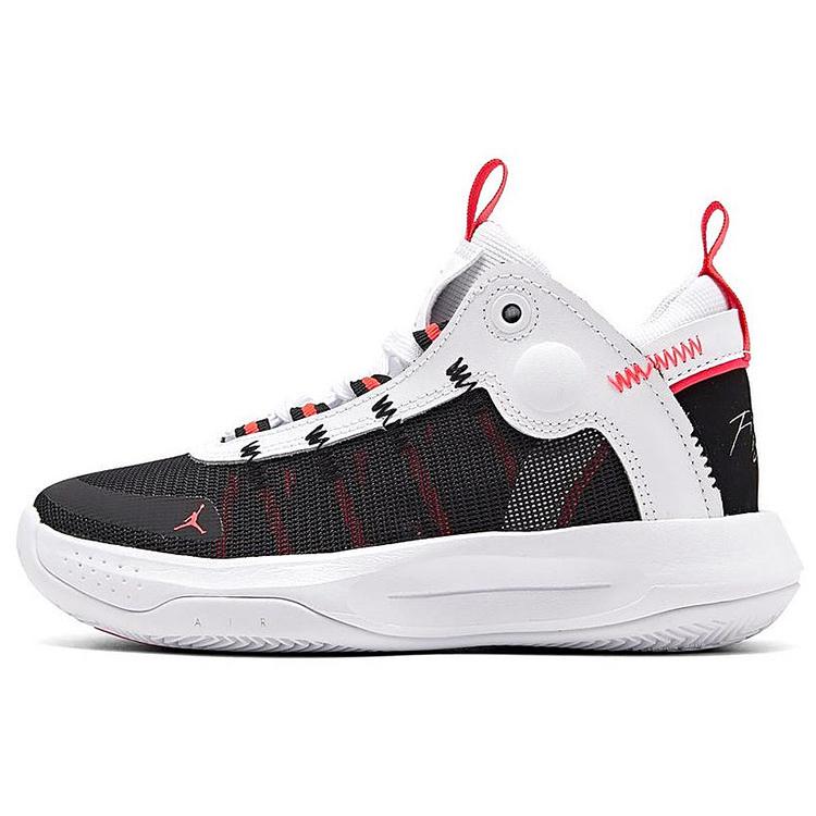 Jordan Детские баскетбольные кроссовки Jumpman 2020 Mid top Черно-бело-красные Унисекс BQ3451-100