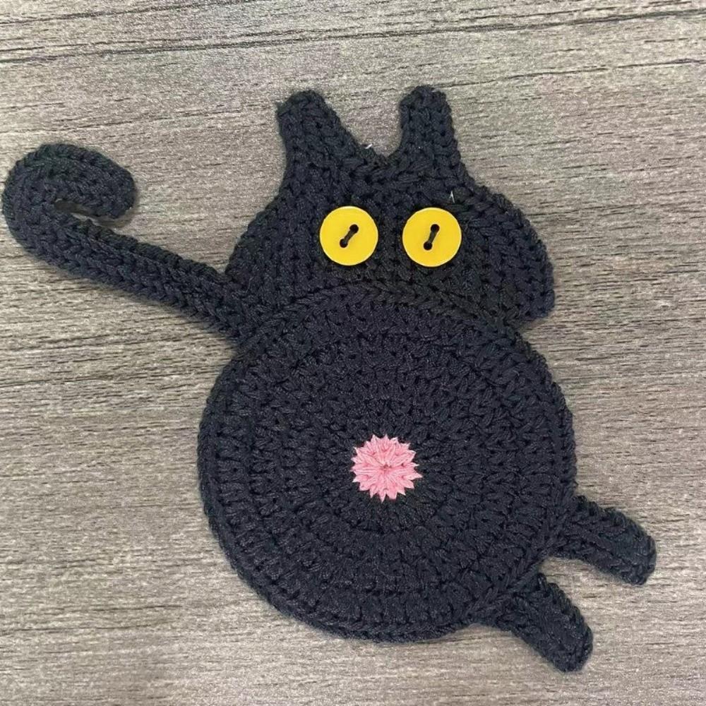 Heat Insulation Crochet Coaster Non-slip Knitted Cup Mat Table Decor Drink Pad Home Supplies