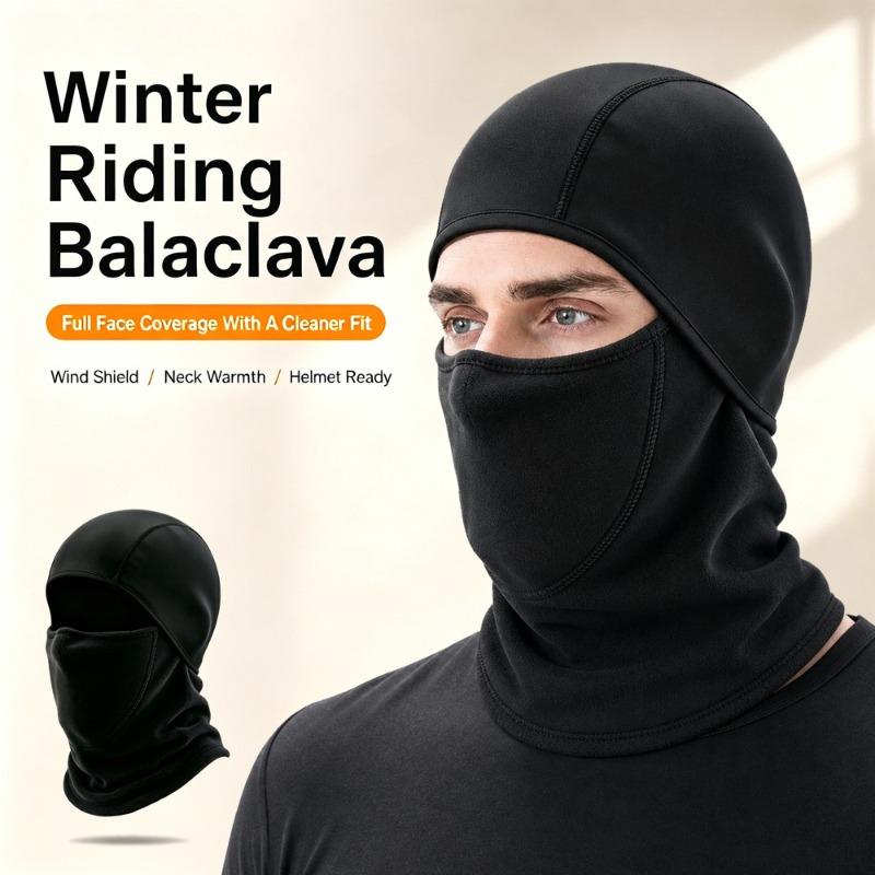 Riding Balaclava Fleece Lined Thickened Warm Cold Protection Windproof Full Face Cover for Autumn Winter Outdoor Cycling