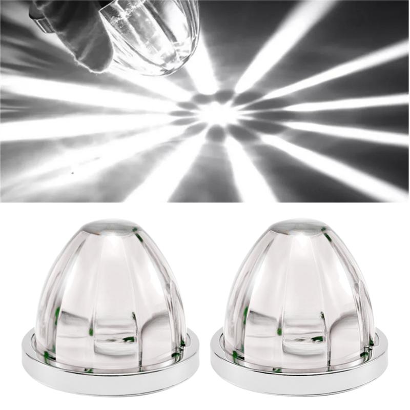 Under Glow Wheel Lights 2PCS LED Side Marker Indicator Turn Signal Brake Lamp Watermelon Lights Semi Truck Trailer White