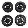 4PCS RC Rally Tires Fit for Tamiya TT01 XV02 70mm 1:10 Scale Plastic Nylon RC Car Wheel Hub Tire Black
