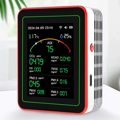 WiFi 15-в-1 Монитор качества воздуха в помещении TFT-дисплей Портативный Индекс качества воздуха PM0.3 PM1.0 PM2.5 PM10 Тестер Бытовой Тестер CO CO2 TVOC HCHO