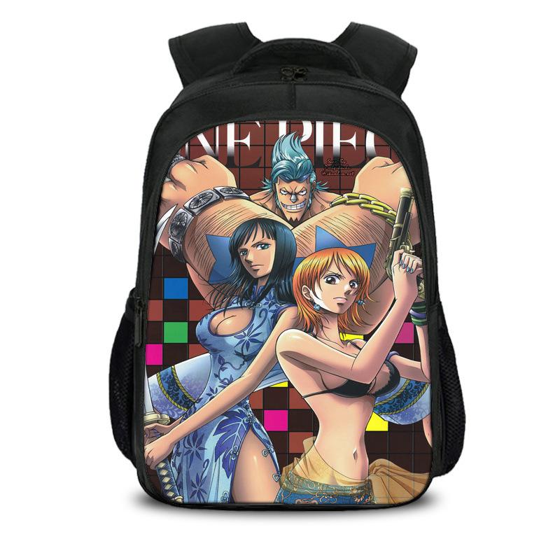 One Piece Monkey D. Luffy Double Layered Backpack School Bags Rucksack Rucksack Bookbag Travel Large Capacity Backpacks