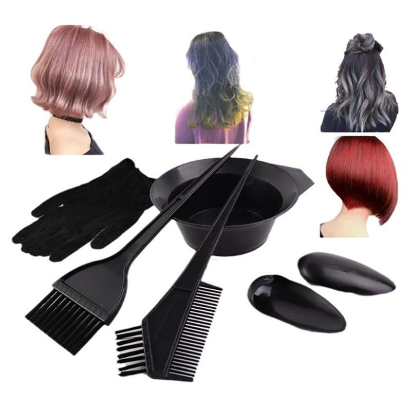 5/7/9Pcs Hair Coloring Kits Home Salon Hair Dyeing Comb Hair Bowl Coloring Brush Cream Earcap Clips Cape Hair Styling Tool