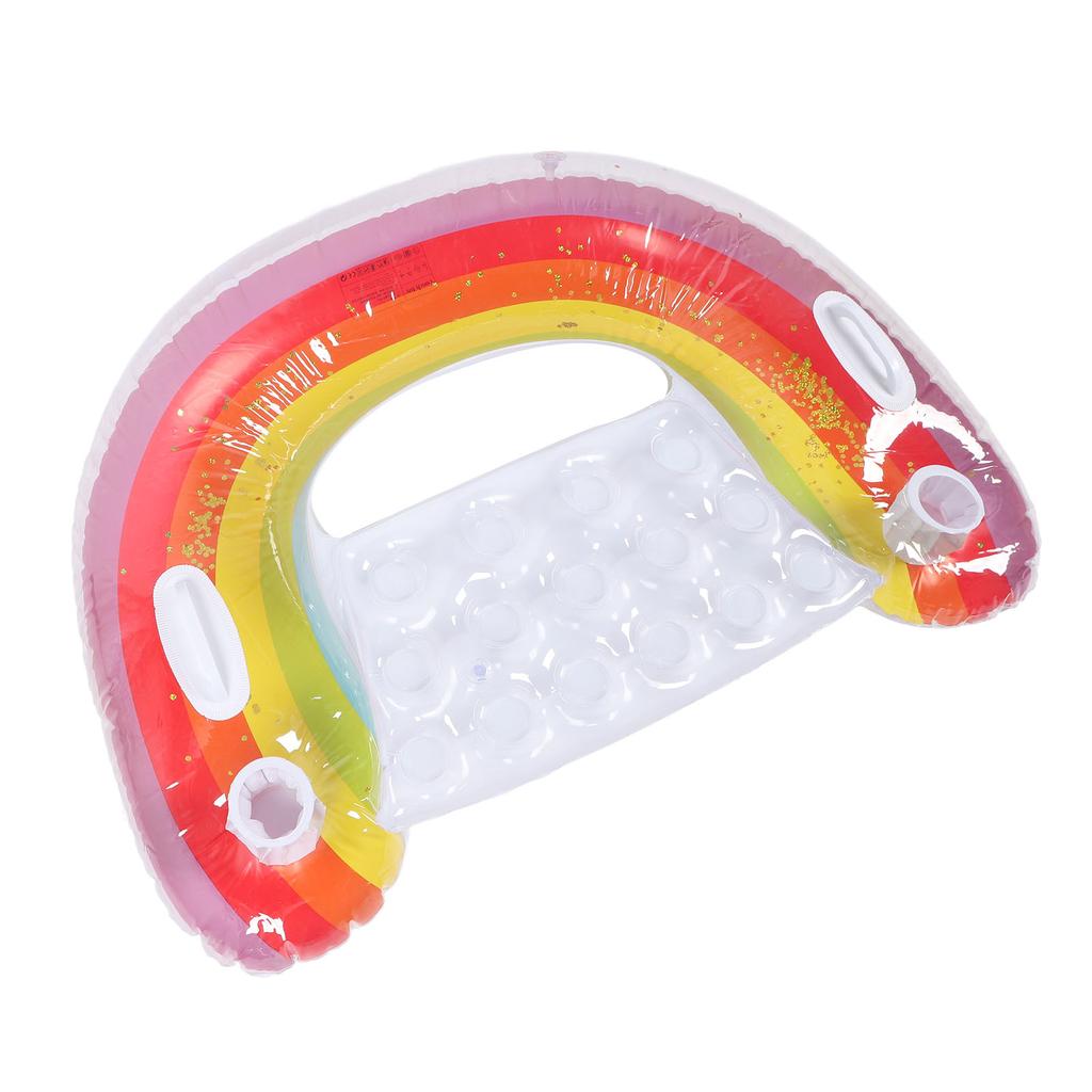 Rainbow Inflatable Chair Float U Seat Inflatable Single Person Swimming Pool Floating Raft Lounger