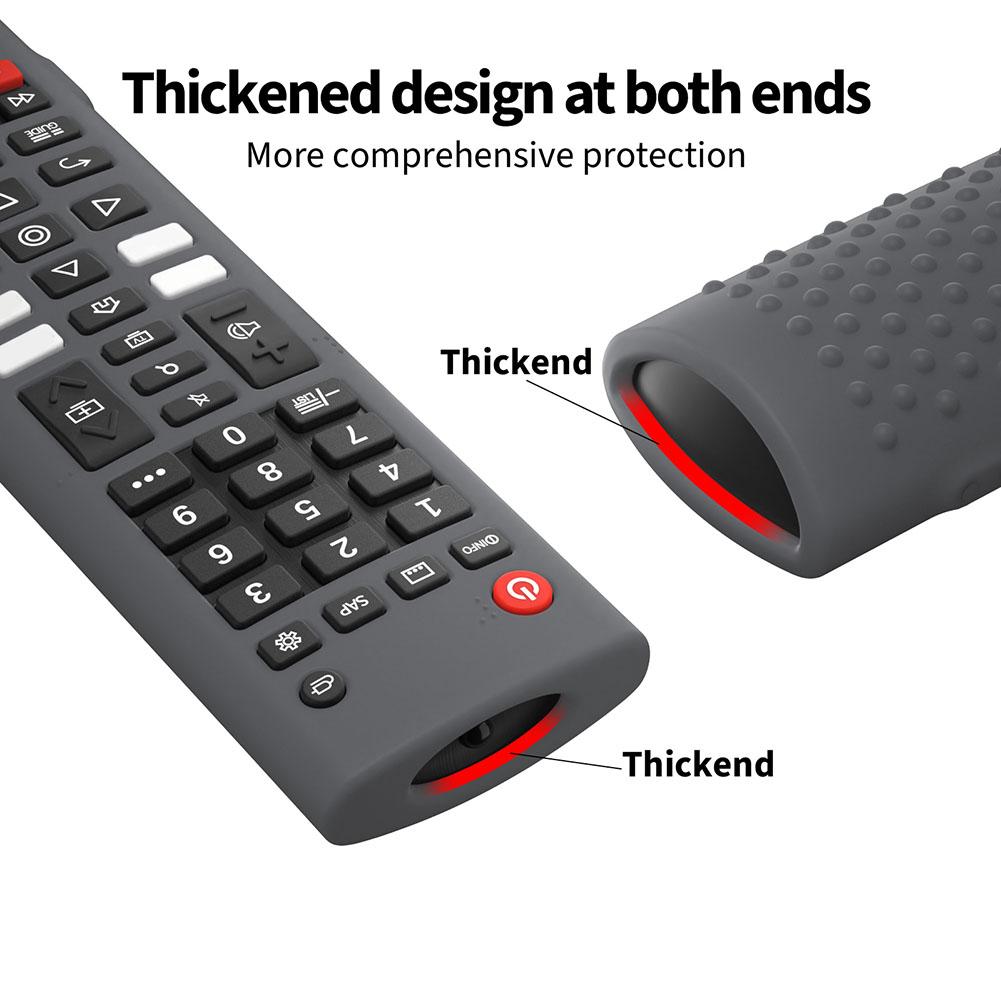 Силиконовый чехол AU для пульта дистанционного управления с ремешком для LG-TV-Remote AKB75095307 (Темный Гр