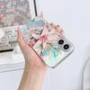 N164 Flower Peony Vase Phone Case for iPhone 16 15 Pro Max Samsung S24 S23 Ultra A54 A35 A25 Xiaomi Redmi Note 13 12 Plated Frame Tempered Glass Cover