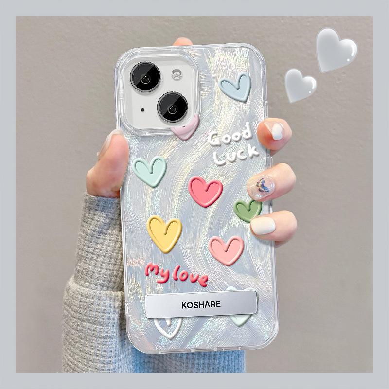 Подходит для чехла для мобильного телефона Apple 15 Iphone14promax Цвет Любовь Подставка 13 Перо Пряжа 12 Высококлассный 11