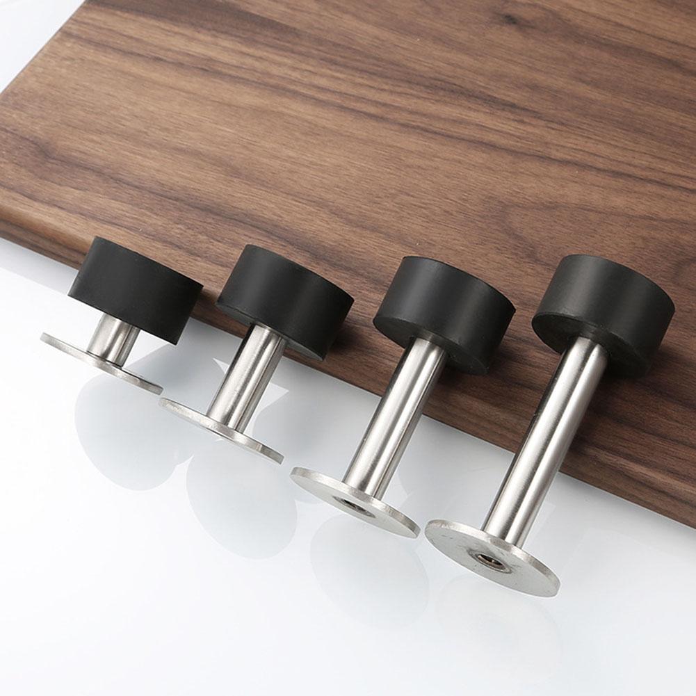 Бесшумный резиновый дверной упор с защитой стен в раме из нержавеющей стали