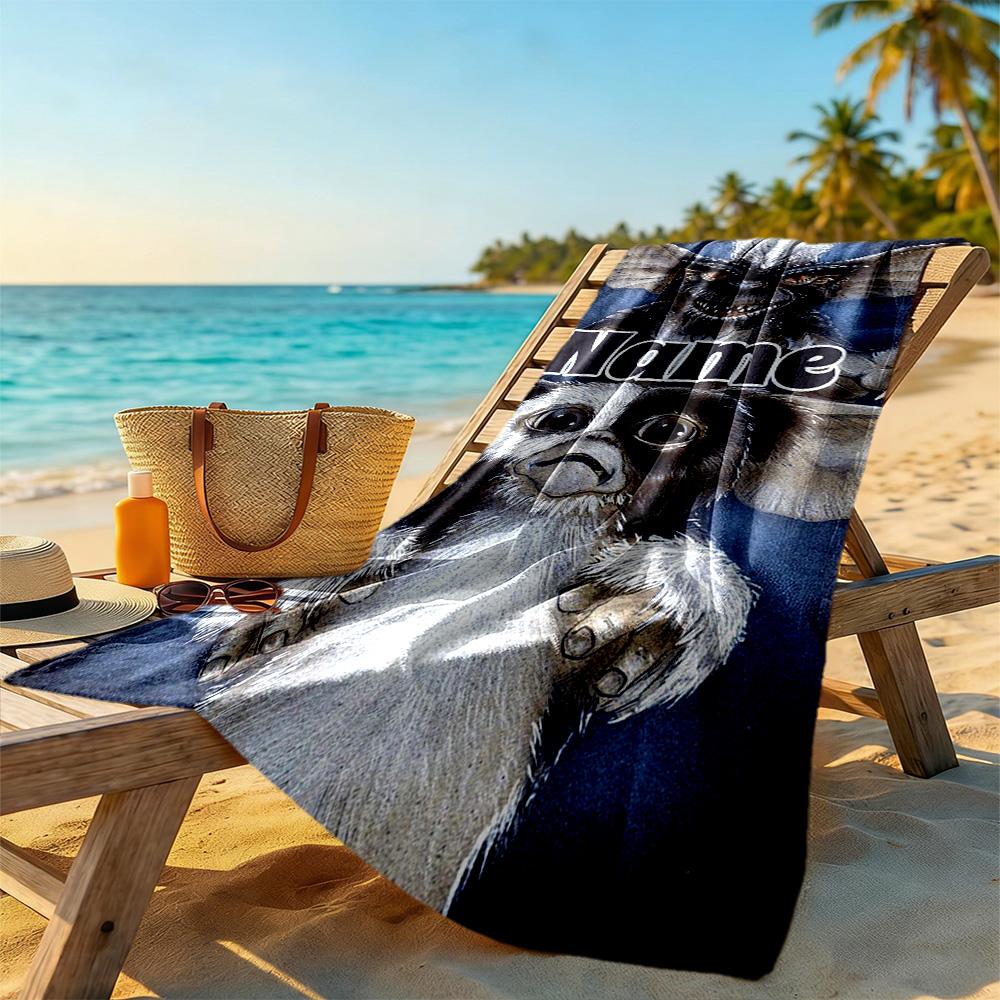 Warner Personalized Text Beach Towel Quick-Dry Soft Microfiber Portable for SwimmingBeachCamping Travel Beach AccessoriesGym