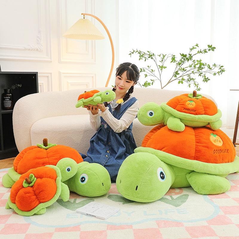 Cute And Cuddly Plush Toy Good Persimmon Turtle For Kids And Girls, Cartoon Style