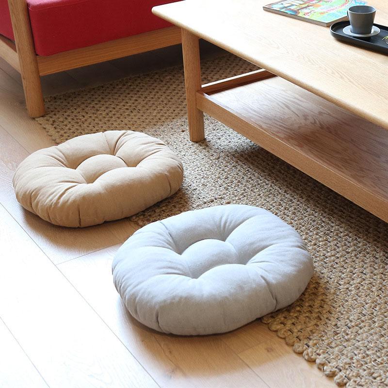 Round Chair Cushion For Dining Room Solid Color Sofa Comfortable Seat Cushion Japan Tatami Prayer Buttock Mat Home Decor