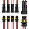 5sets 2Pin Way 16 AWG Waterproof Electrical Connectors, Male and Female Way 16 AWG Wire Harness Plug Socket Kit for Car Boat