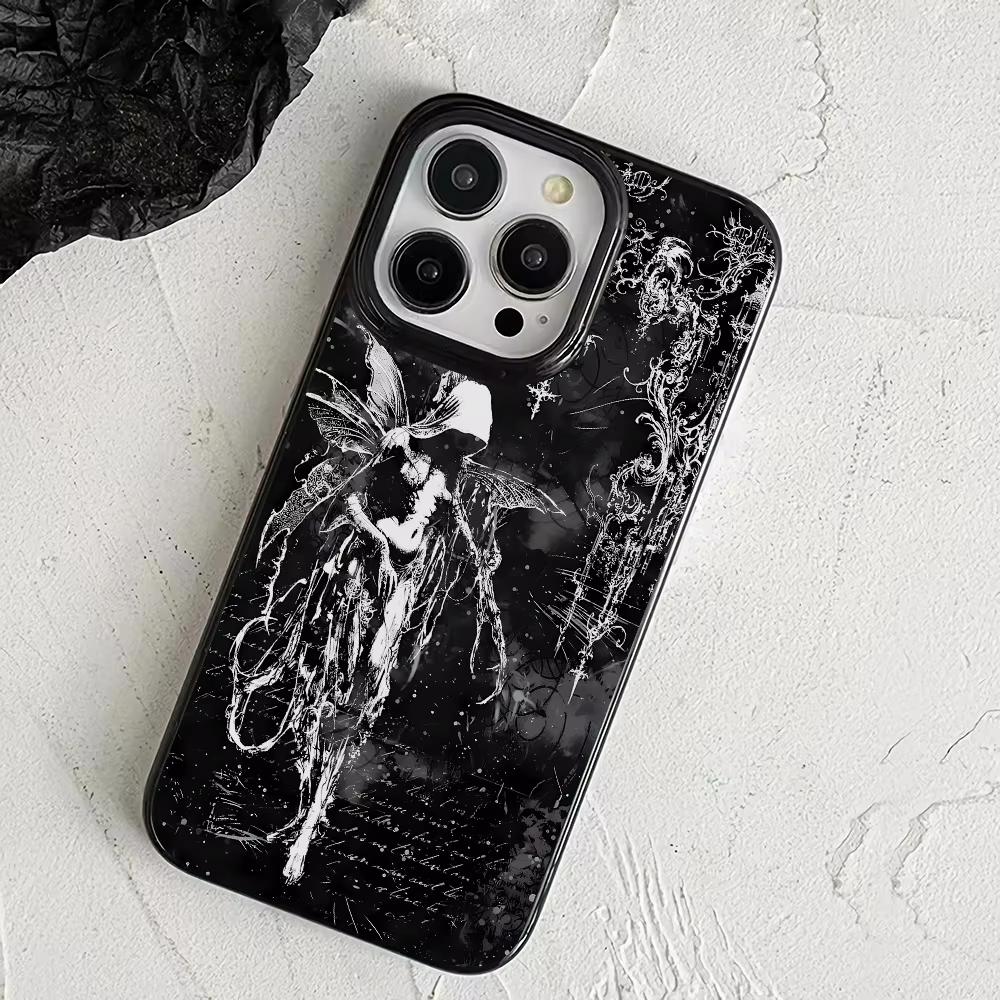 Чехол для телефона с узором в виде готической девушки Для iPhone 17 Air 16 e 15 14 13 12 11 Pro Max Plus Mini SE 2020 2022 Мягкий чехол