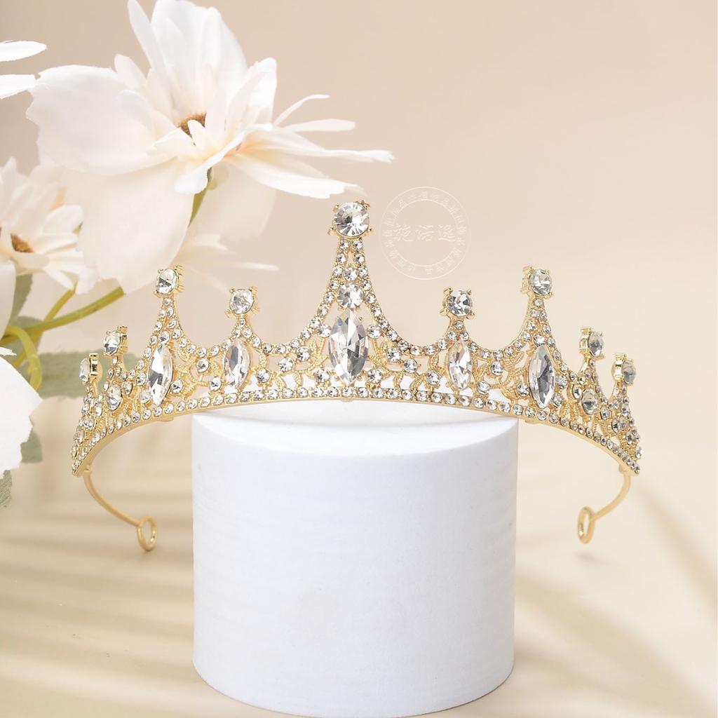 Baroque Retro Bridal Crown Headdress, High-end Banquet Performance, Wedding Accessories, Hair Accessories, Hair Crown