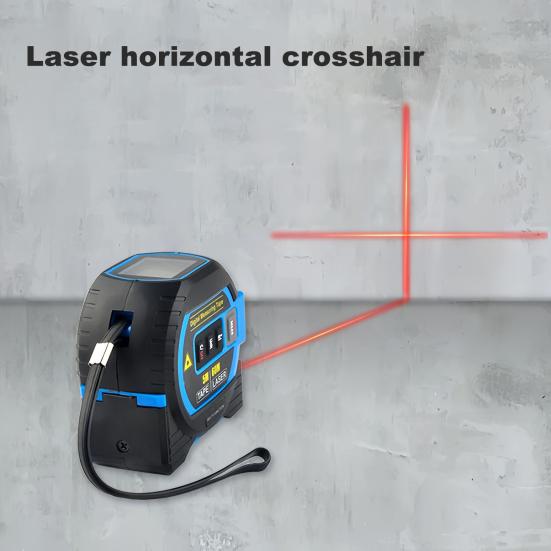 Измерительная лента Инфракрасный измерительный инструмент с самоблокирующимся устройством Цифровой дисплей Точное измерение Компактный размер Портативный измерительный инструмент 3-в-1