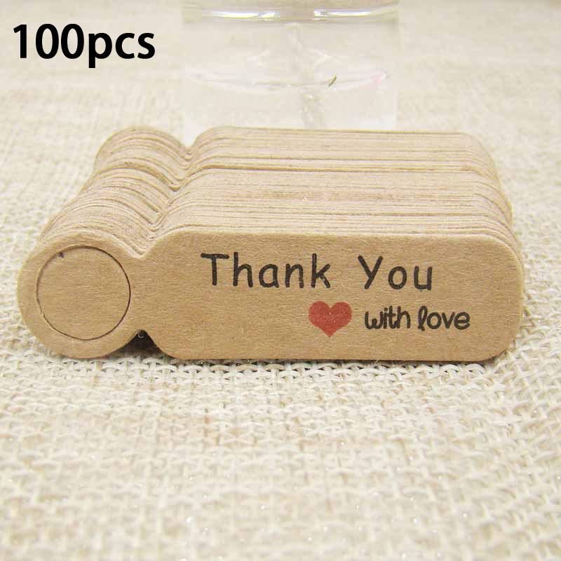 100 шт./лот Ценники Крафт-бумажные этикетки Для DIY Бижутерии Розничные ценники Ручная работа Одежда Бирки с размерами Магазин Подвесные этикетки