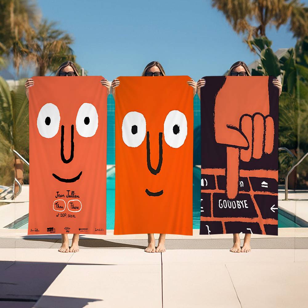 Французский иллюстратор J-Jean Art Jullien Микрофибровое одеяло Быстросохнущие пляжные полотенца Большой размер Печать Супервпитывающее Бассейн