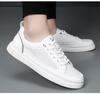 Новые мужские туфли из натуральной кожи, повседневная обувь, уличная мода, микропористые белые плоские туфли для скейтбординга, дышащие кроссовки