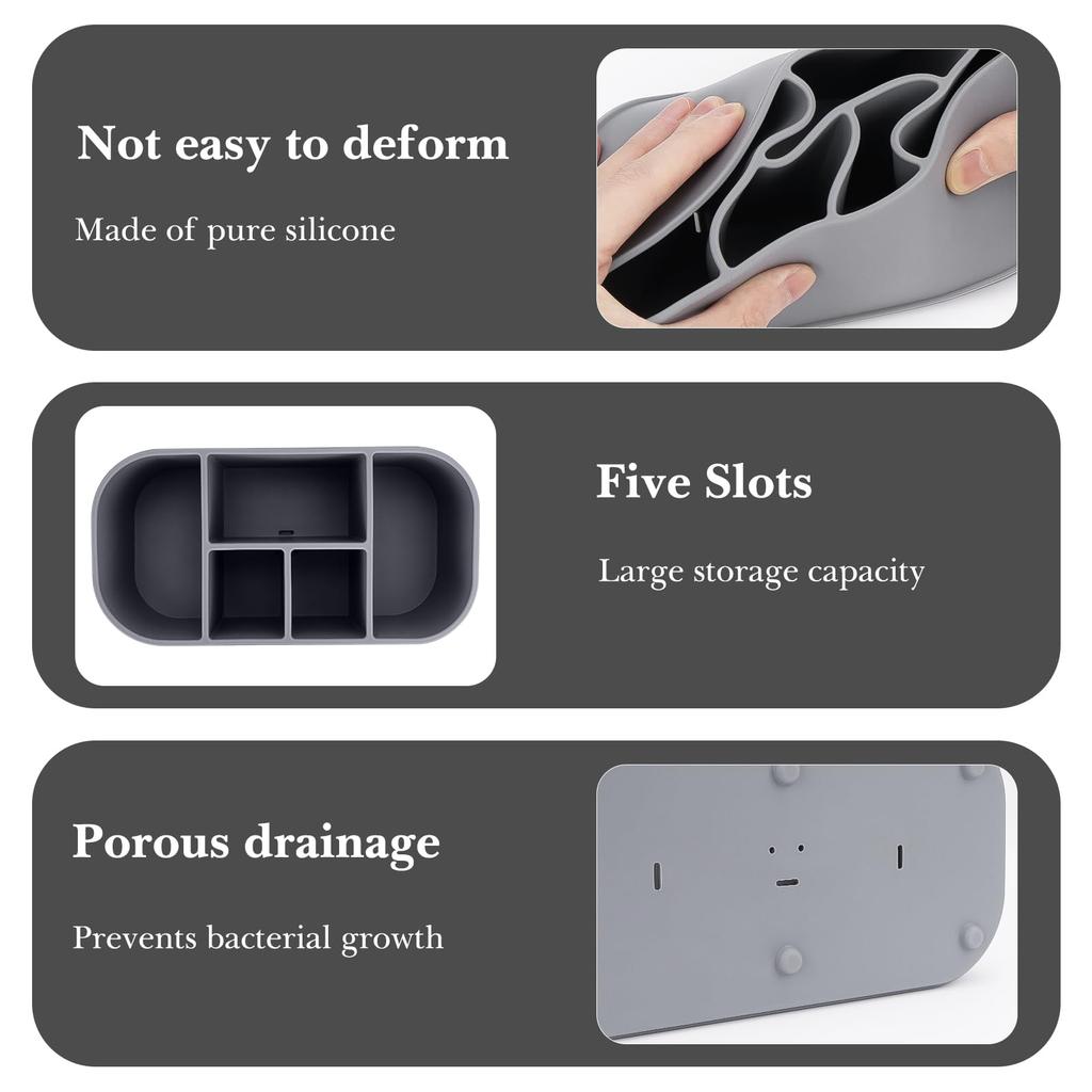 Linkidea Electric Toothbrush Silicone Toothbrush Countertop Electric Toothbrush Holder Organizer Compatible with Pro 100 and Spinbrush Pro Holder,