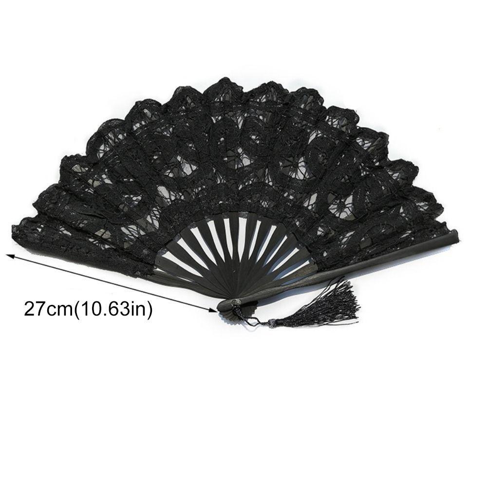European Style Vintage Lace Hand Fan Hand Held Dance Fan Embroidered Folding Fan Wedding