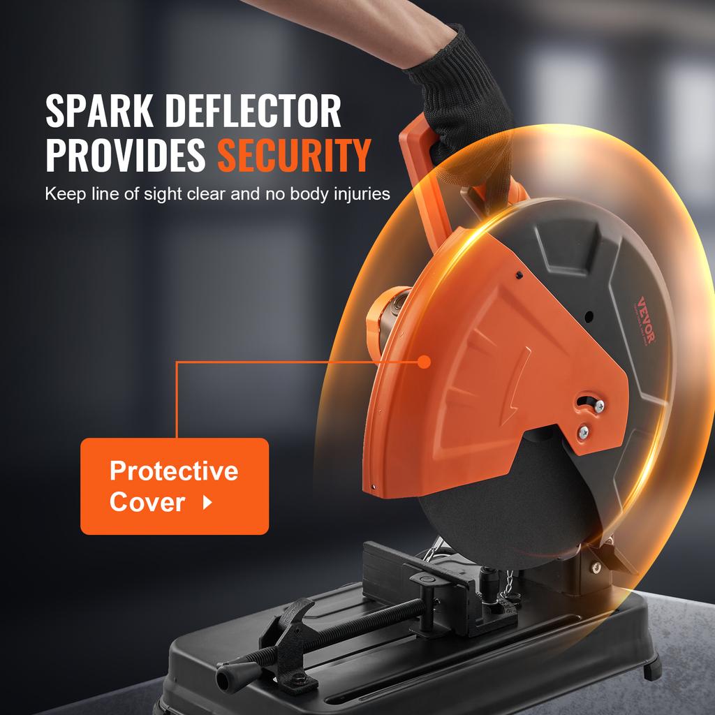 SucceBuy 2300 Вт Абразивно-отрезная пила 14"/355 мм Диаметр диска Отрезная пила Станок для резки стали Регулируемый угол 0-45° Торцовочная пила