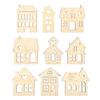 Wooden House Silhouettes 8 Cm 9 Pieces