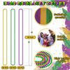 100pcs Mardi Gras Beads, Green Purple Gold Metallic Mardi Gras Beads Necklaces Accessories Bulk, Mardi Gras Carnival Beads Neckl
