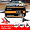 Multiple Protection for Car/RV/ATV/Boat 12V 2A Intelligent Car Motorcycle Battery Charger Lead Acid AGM Gel Charger with LCD Display Automatic
