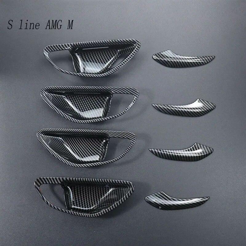 Углеродное волокно, внутренняя дверь, подлокотник, ручка, накладка, дверная чаша, рама, наклейки для Mercedes Benz CE Class W205 W213 GLC X253