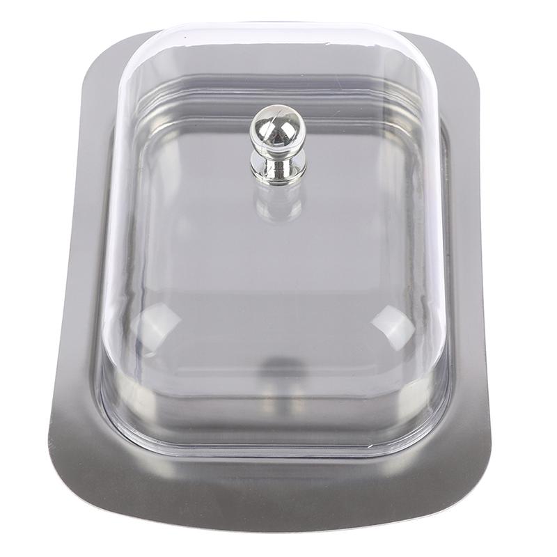 Butter Dish Box Container Cheese Bread Storage Tray With See-Through Lid