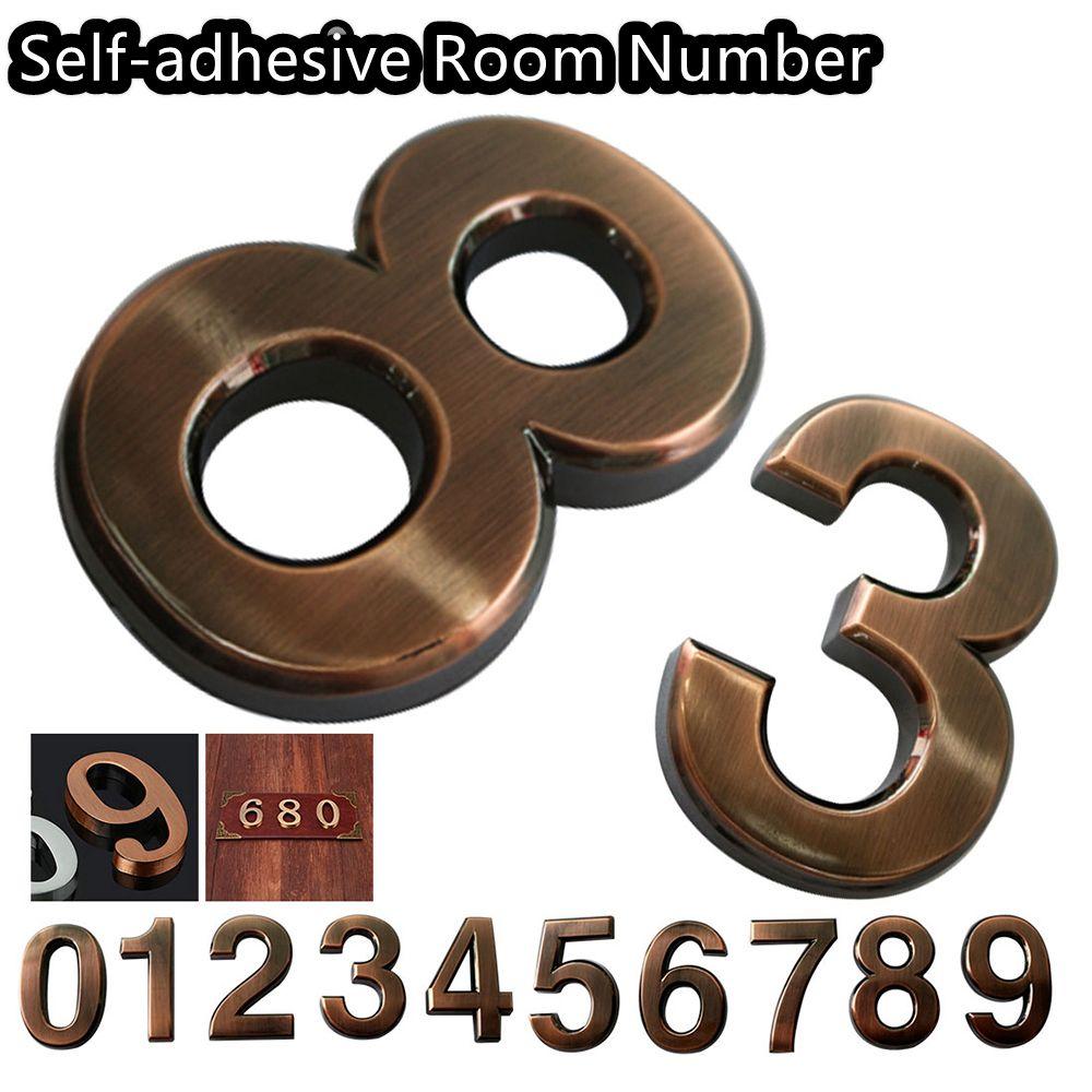 1 PC 0-9 Numeral ABS Plastic Self-adhesive Door Plates Address Sign Room Number Digits Sticker
