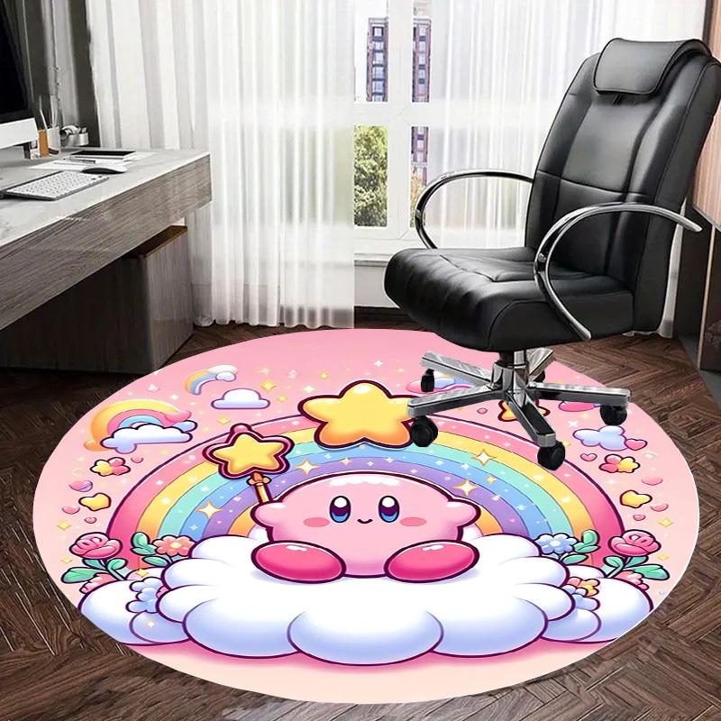 1pc Kawaii Rainbow Star Round carpet, Made of Polyester,Perfect for Decorating Office Chairs, Living Rooms fplt035