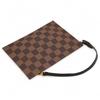 Auth LOUIS VUITTON Damier Clifton Pouch Brown Canvas Wristlet lv5616mb