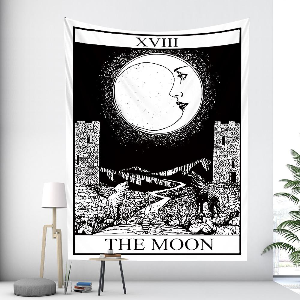 Tarot Psychedelic Scene Art Tapestry Occult Witchcraft Divination Wall Hanging Hippie Boho Decor Bedroom Home Decor