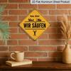 2D Flat - 1pc Vintage Funny Driving Themed Aluminum Sign, German Slogan Wall Art, Rustic Aluminum Plaque, Suitable for Garage, Bar, Tool Shed, Yard
