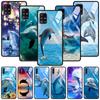 Blue Sea Animal Cute Dolphin Tempered Glass Cover For Samsung Galaxy A51 A71 A91 A72 A52 A81 A41 A31 A21 A21s M51 M31 M21 Shell