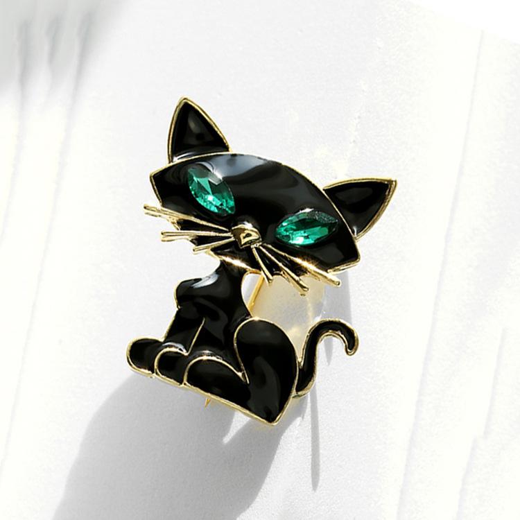 Высококачественная милая масляная брошь в виде котенка, женская индивидуальная брошь с животным, креативный костюм с аксессуарами
