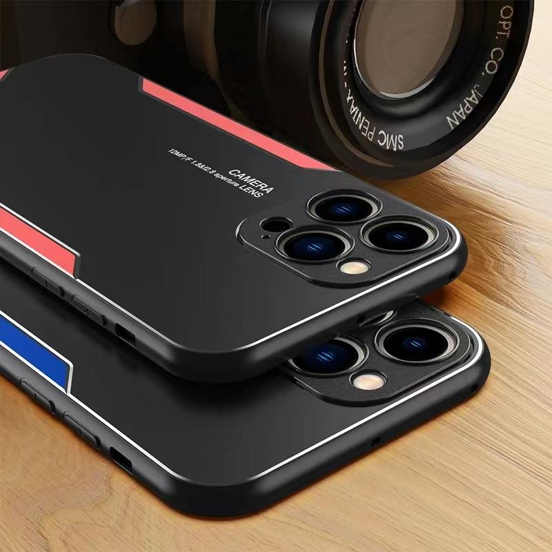 Роскошный алюминиевый металлический чехол для iPhone 16 15 14 Plus 13 12 11 Pro Max Mini XS X XR Матовый силиконовый чехол-рамка для iPhone 14 13 Pro
