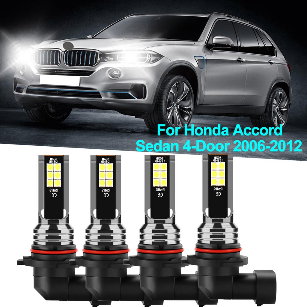 Для Honda Accord Седан 4-дверный 2006-2012 Светодиодные противотуманные фары 9006 9005 Светодиодные лампы 6000k Высокая интенсивность Чипы 3570 CSP Без вентилятора