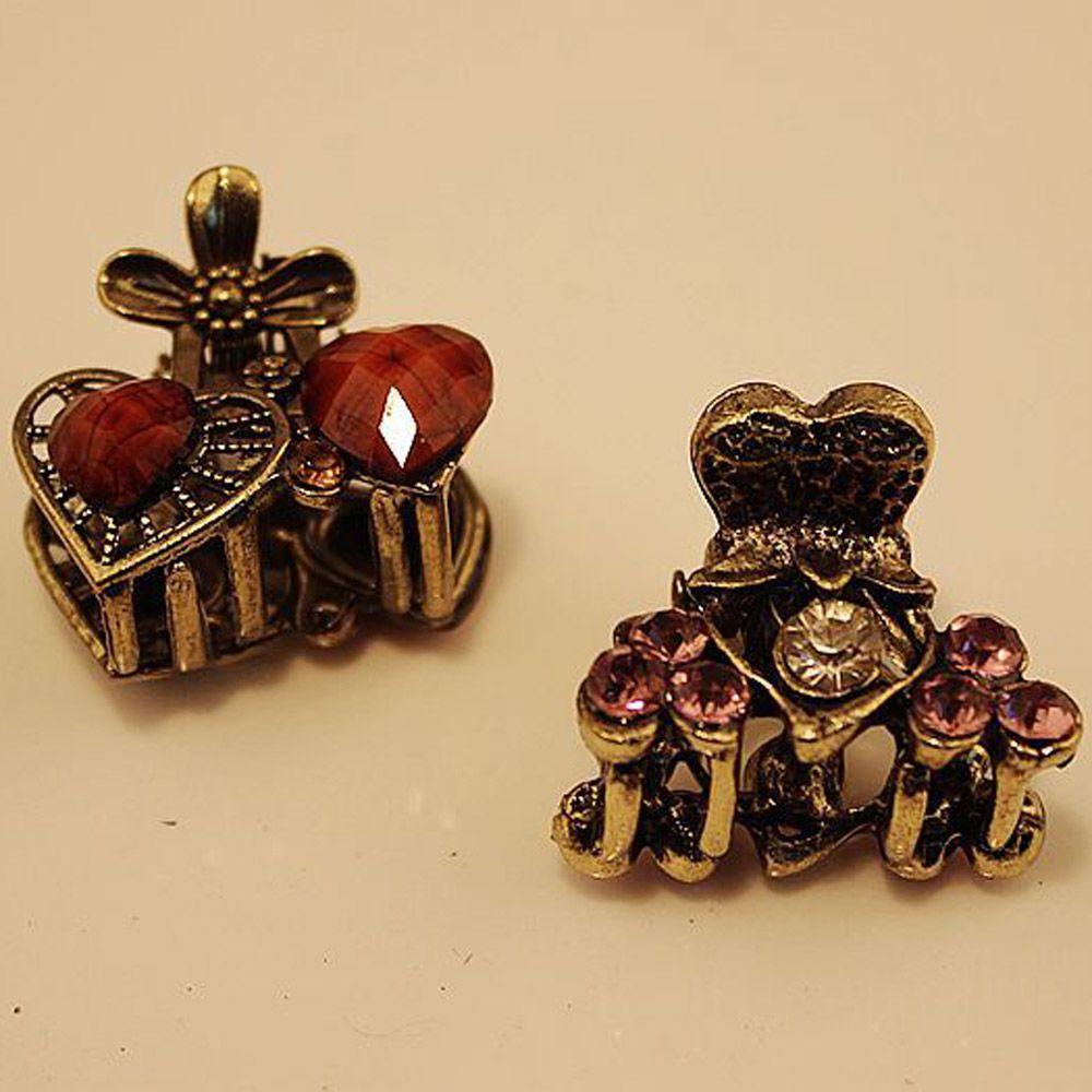 Random Color Fashion Gifts Jewelry Resin Hairpins Mini Hair Clip Claw Barrette Butterfly Crown