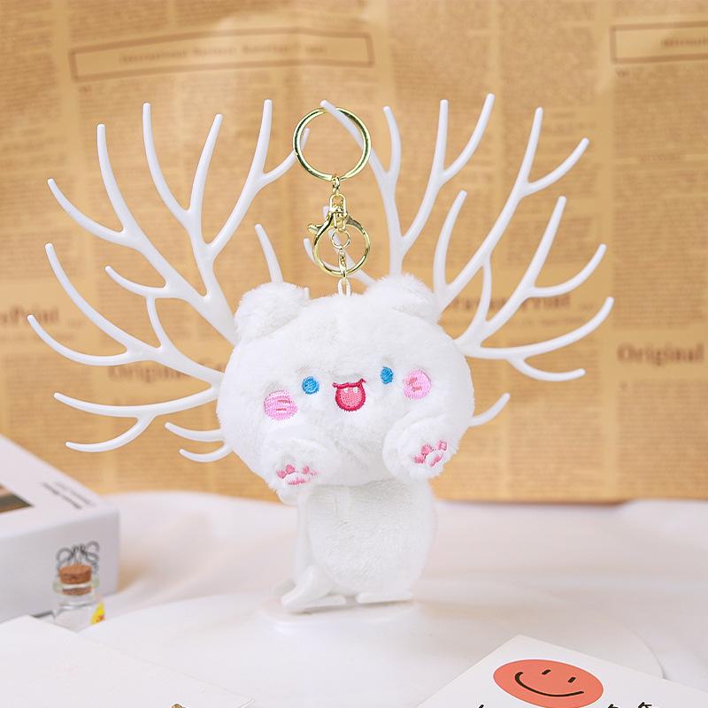 Cute Cat Dumpling Squeaky Pendant Keychain Plush Toy