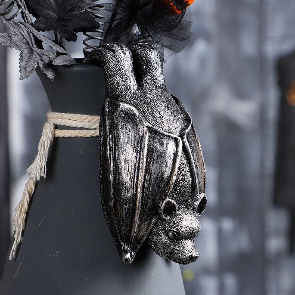 Gothic Bat Sculpture Decoration Exquisite Animal Flowerpot Decoration Bat Pendant Halloween Gift