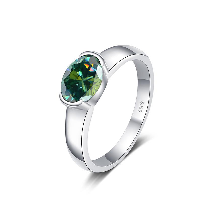 Bague Ringen Кольцо для женщин 1,5-каратное овальное обручальное кольцо с муассанитом из стерлингового серебра 925 пробы с бриллиантами Pt950, свадебные украшения