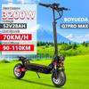 BOYUEDA Q7Pro Max E-Scooter 3200W Dual Motor 52V28Ah Off-road Electric Skateboard 10" Tire NFC+APP Connection Electric Scooter