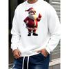 Мужской рождественский свитшот оверсайз с круглым вырезом, смесь модала и хлопка, свободный, эластичный, комфортный, уличный стиль