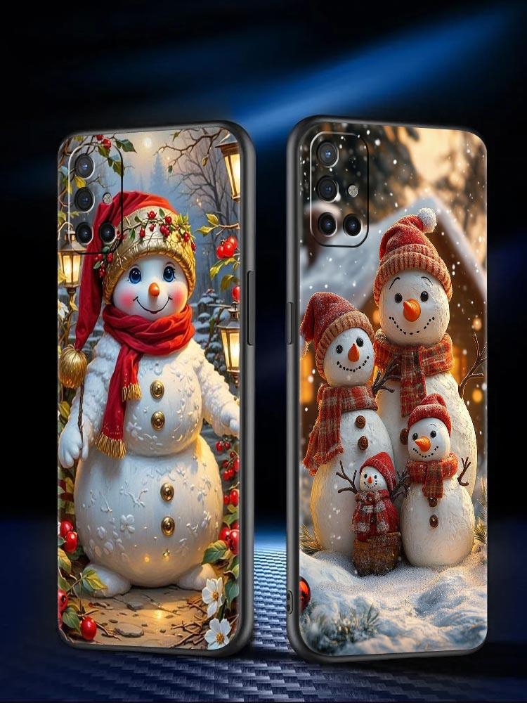 Phone Case For Oneplus 13R 13 12 10T 11 R10 Nord N100 N200 N10 9 9R CE 2 3 Z Pro Lite 5G Soft TPU Cover Christmas Snowman Capas
