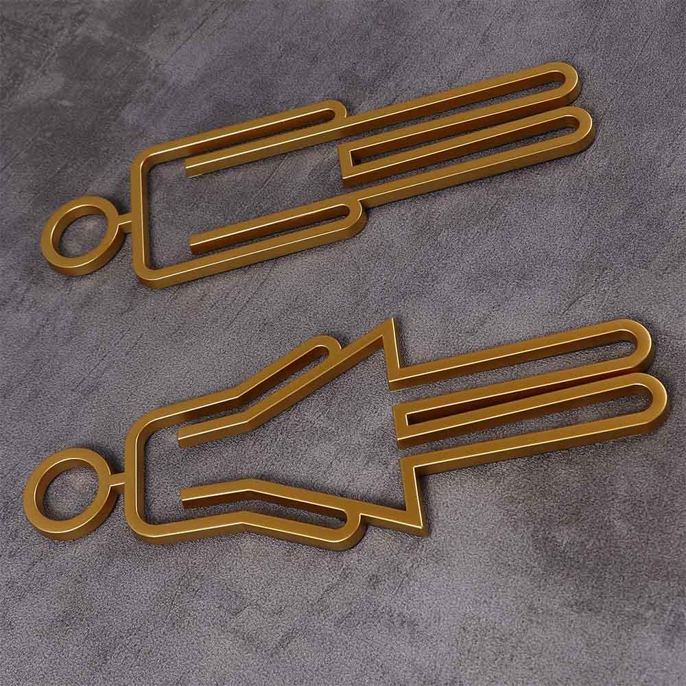 Door Sign for Hotel,Office,Home Creative Restroom Sign Toilet Symbol WC Plaque Bathroom Signage