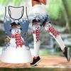 Christmas Snowman  Print Yoga Outfit for Women Fashion Workout Leggings Fitness Sports Casual Yoga Pants