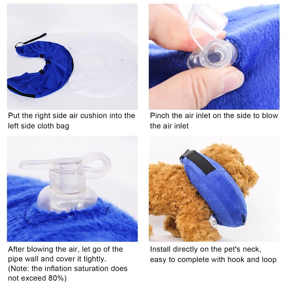Blue Dog Neck Guard Inflatable Cat Neck Guard Comfort Wear Pet Anti Lick Guard Pet Grooming
